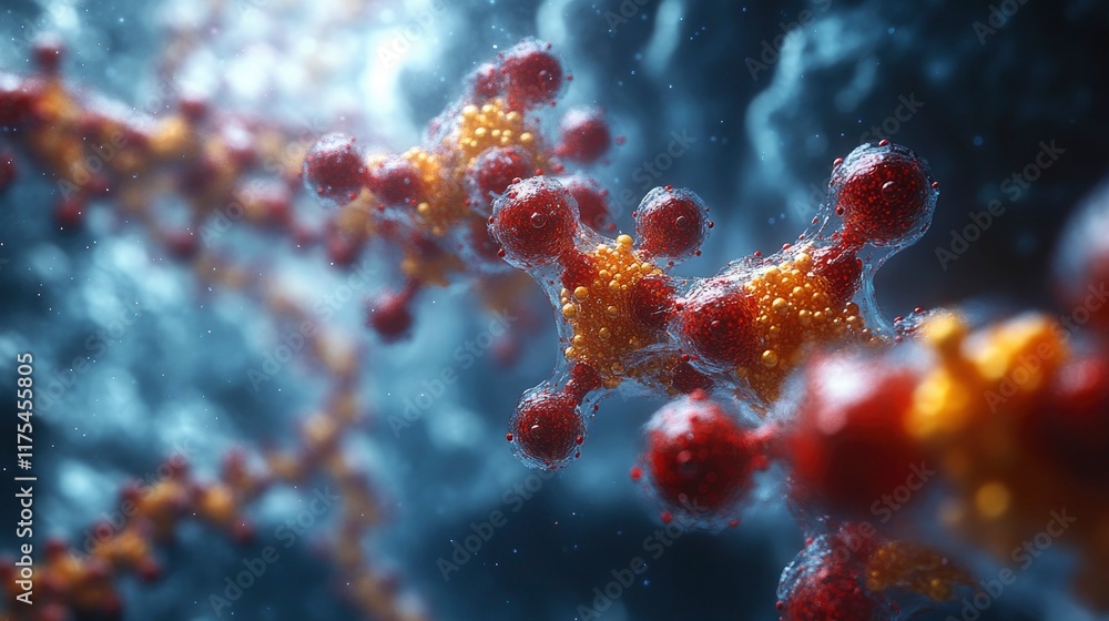 Fototapeta premium Molecular motors spinning and moving cargo along nano-tracks