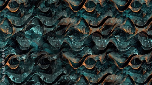 oceanica wave seamless pattern wallpaper