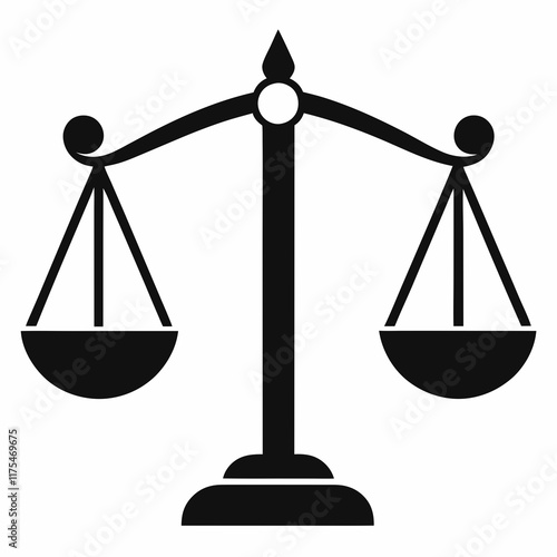 Balance Scale Silhouette Vector Art