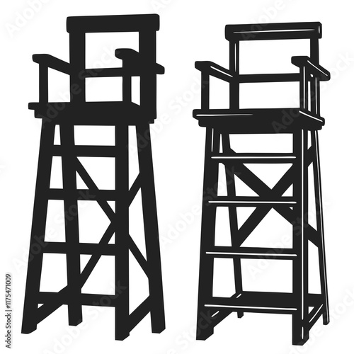 volleyball Referee stand silhouette vector illustration