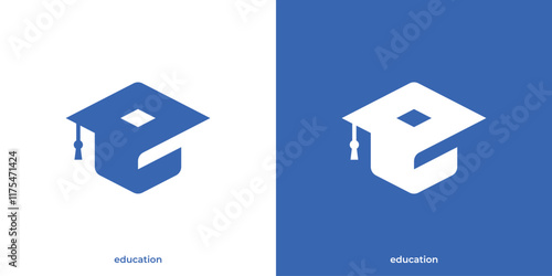 Abstract Letter E Initial for Education Logo. College, Graduate cap, Campus, School Logo Design Template.