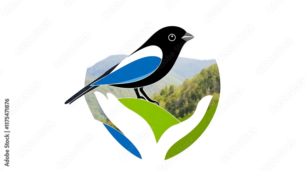 Bird in Hands Nature Conservation Logo Green Ecology Bird in Hands Nature Conservation Logo Green Ecology