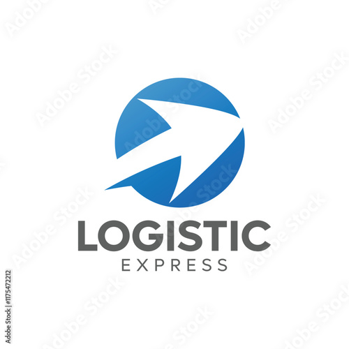 Illustration logistics and express delivery company logo design template