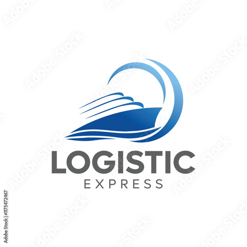 Illustration logistics and express delivery company logo design template