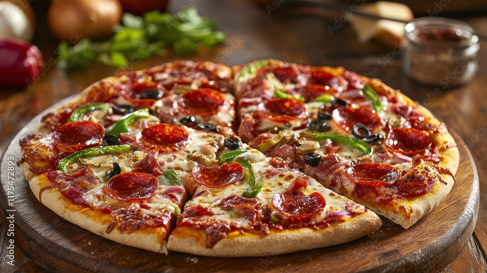 Friends Gathered Around Enjoying Delicious Pizza and Sharing Laughter in a Casual Setting