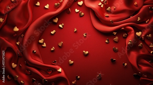 Wallpaper Mural Romantic Red Background with Hearts Torontodigital.ca