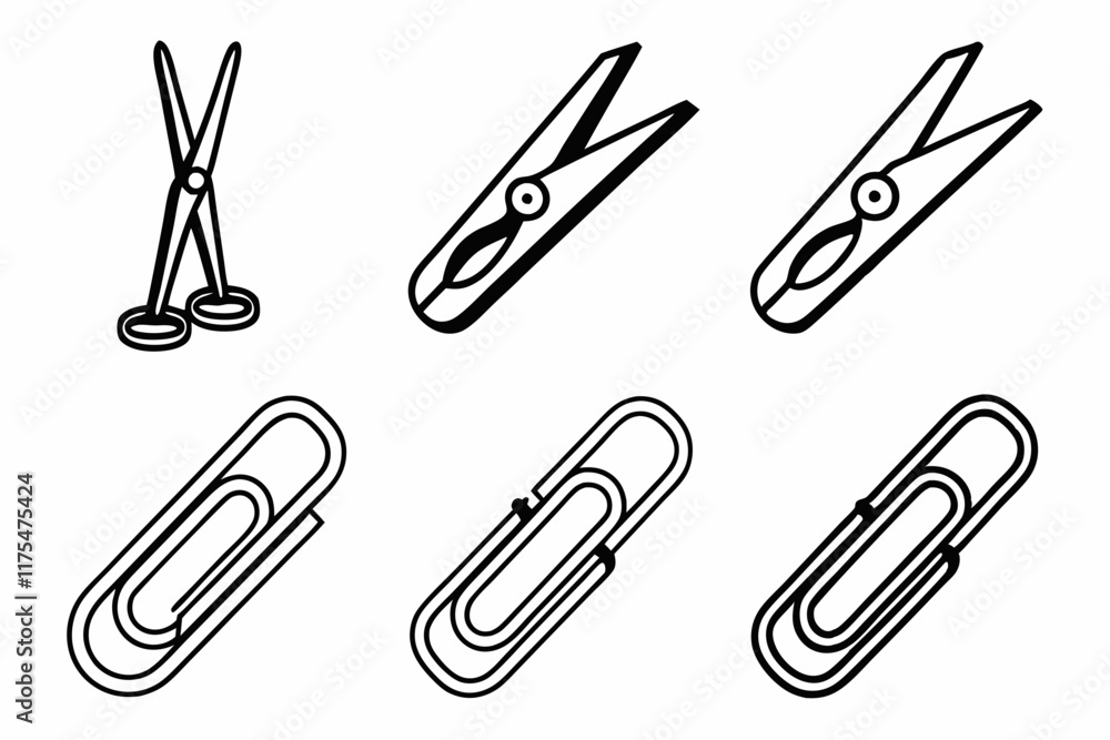 set of paper clips set of paper clips