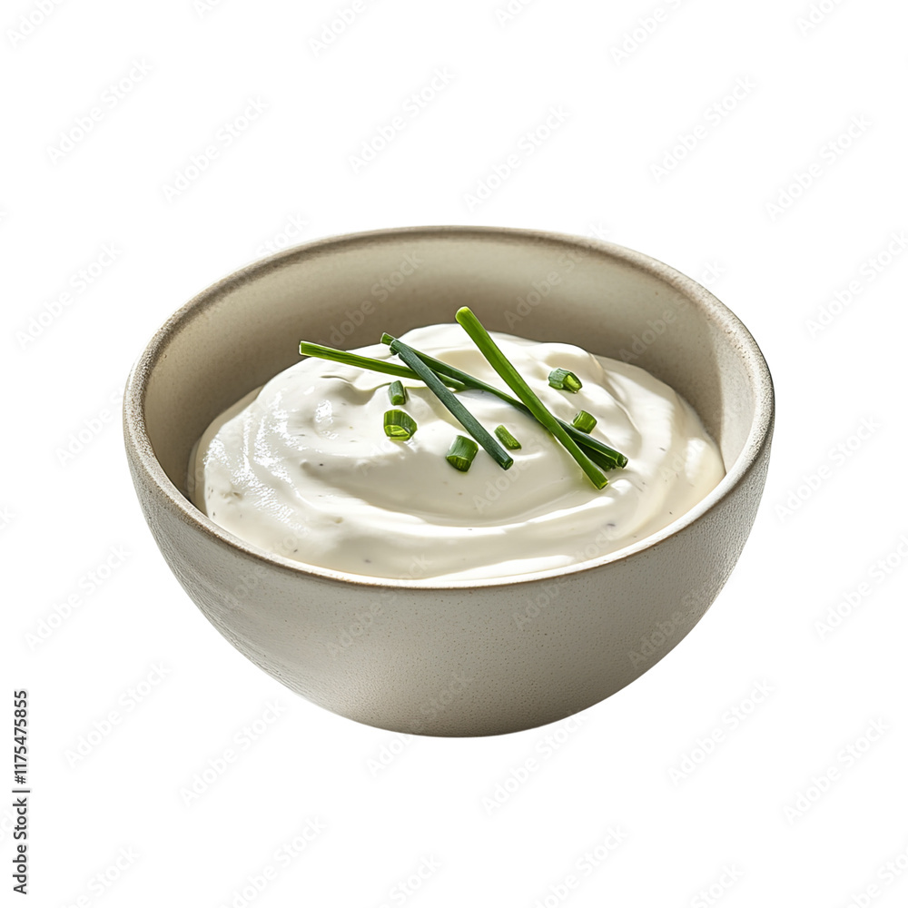 Bowl of cream cheese with green onions, dip sauce on white background Bowl of cream cheese with green onions, dip sauce on white background
