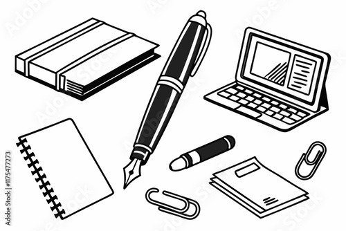 sets of office and stationery icons