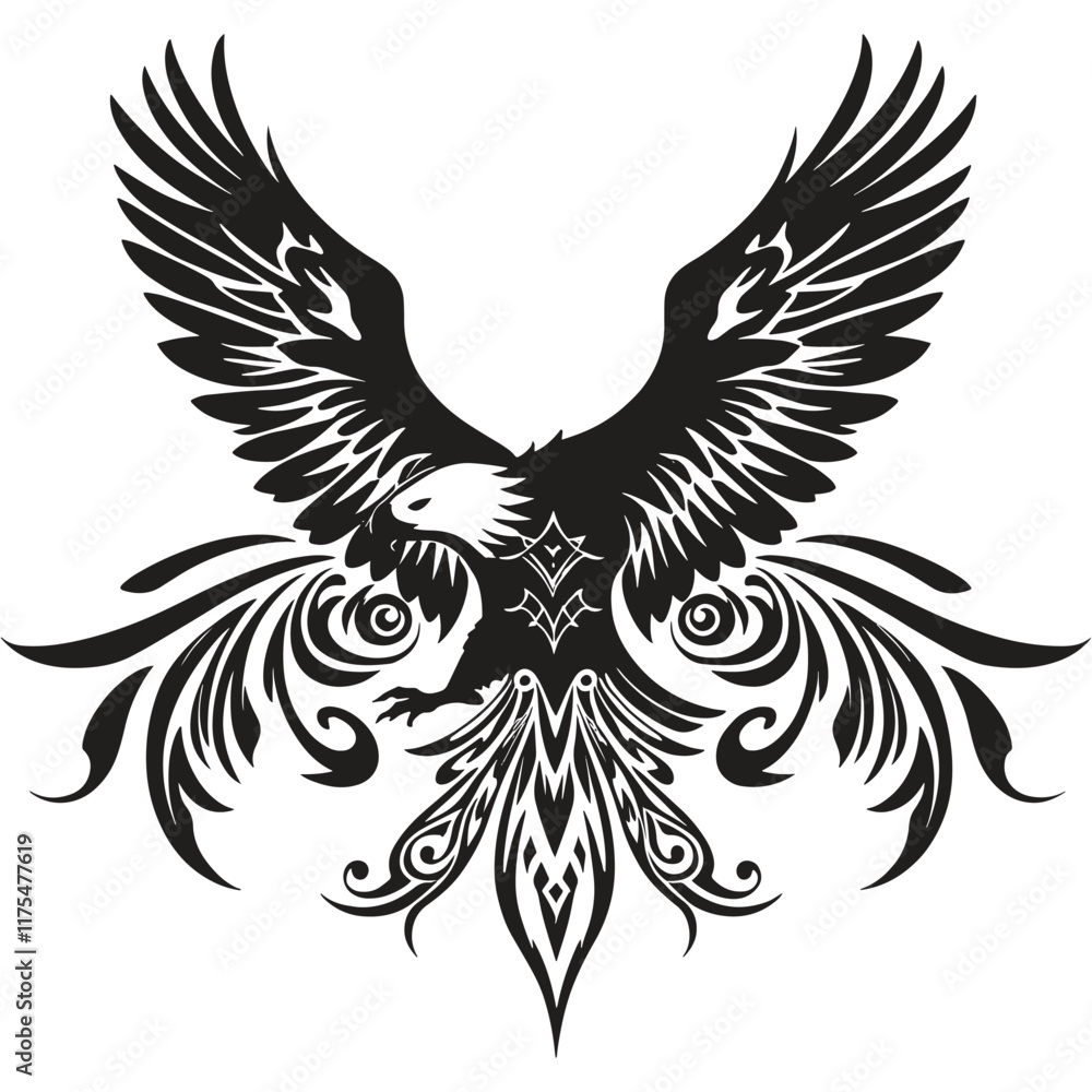 Obraz premium Tribal eagle vector art