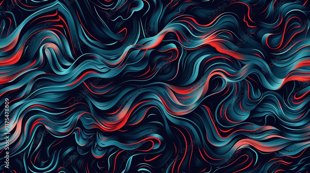 Obraz premium oceanic wave seamless pattern wallpaper