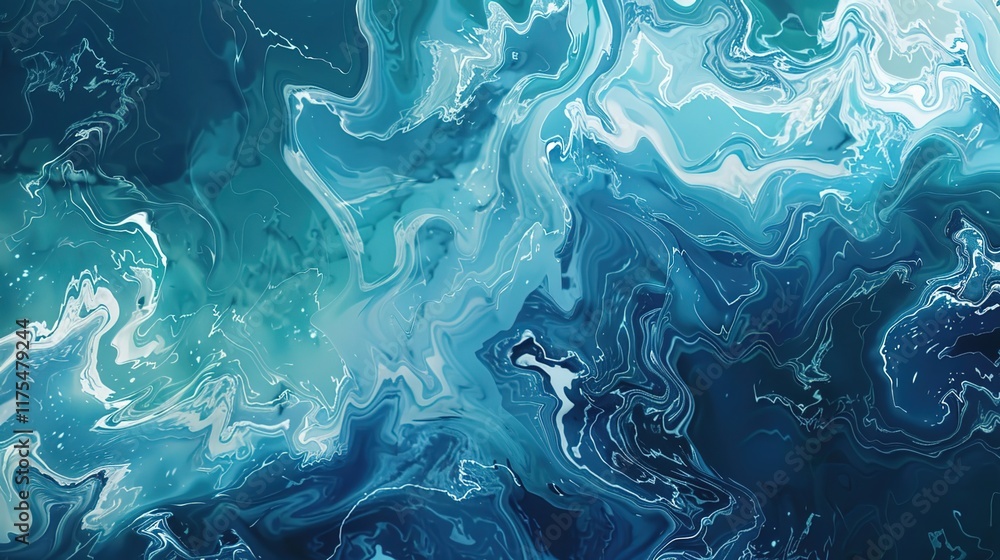 Naklejka premium oceanic wave seamless pattern wallpaper