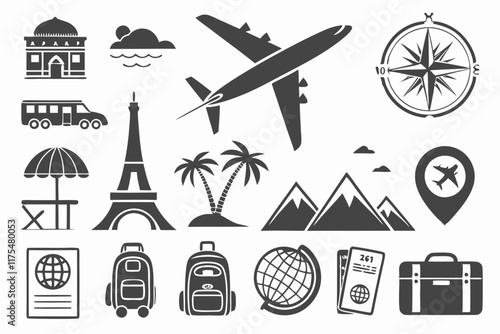 travel icon set