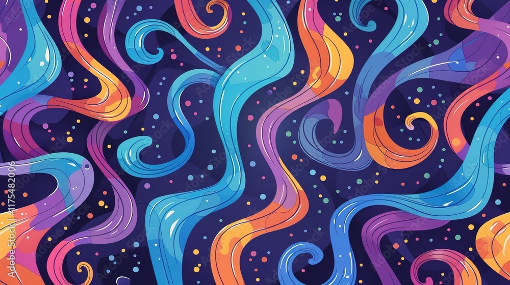 Fototapeta premium oceanic wave seamless pattern wallpaper