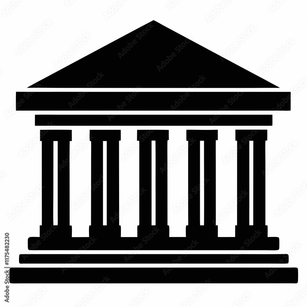Bank Building Silhouette Vector Art Bank Building Silhouette Vector Art
