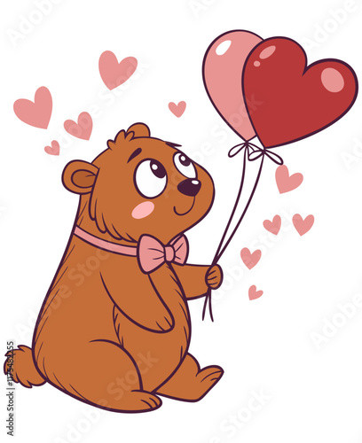 Valentine teddybear Clipart  generative ai