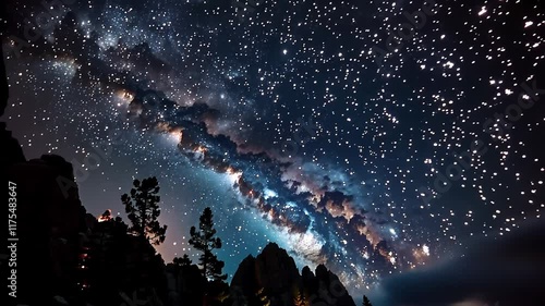 Breathtaking view of the night sky, showcasing the Milky Way with millions of stars sparkling against an indigo fading sky