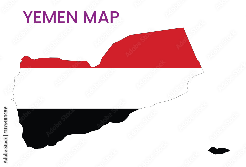 Fototapeta premium High detailed map of Yemen. Outline map of Yemen. Asia