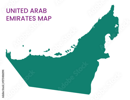 High detailed map of United Arab Emirates. Outline map of United Arab Emirates. Asia