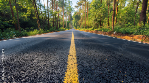 beautiful clean asphalt road