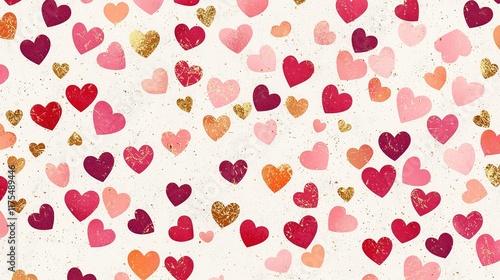 Wallpaper Mural Colorful Hearts Pattern Background Design Torontodigital.ca