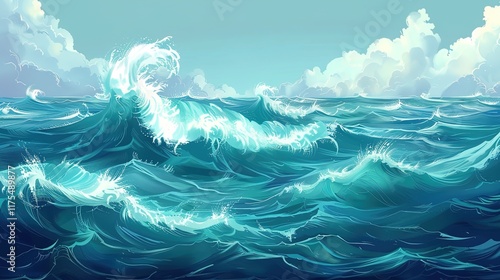 oceanic wave seamless pattern wallpaper
