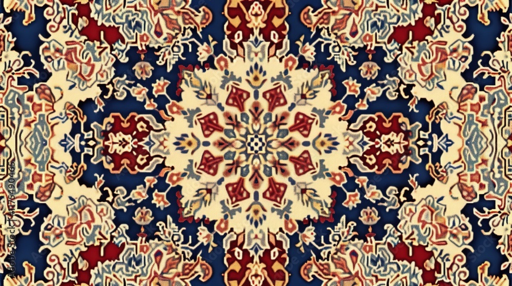 Naklejka premium persian rugs seamless pattern wallpaper
