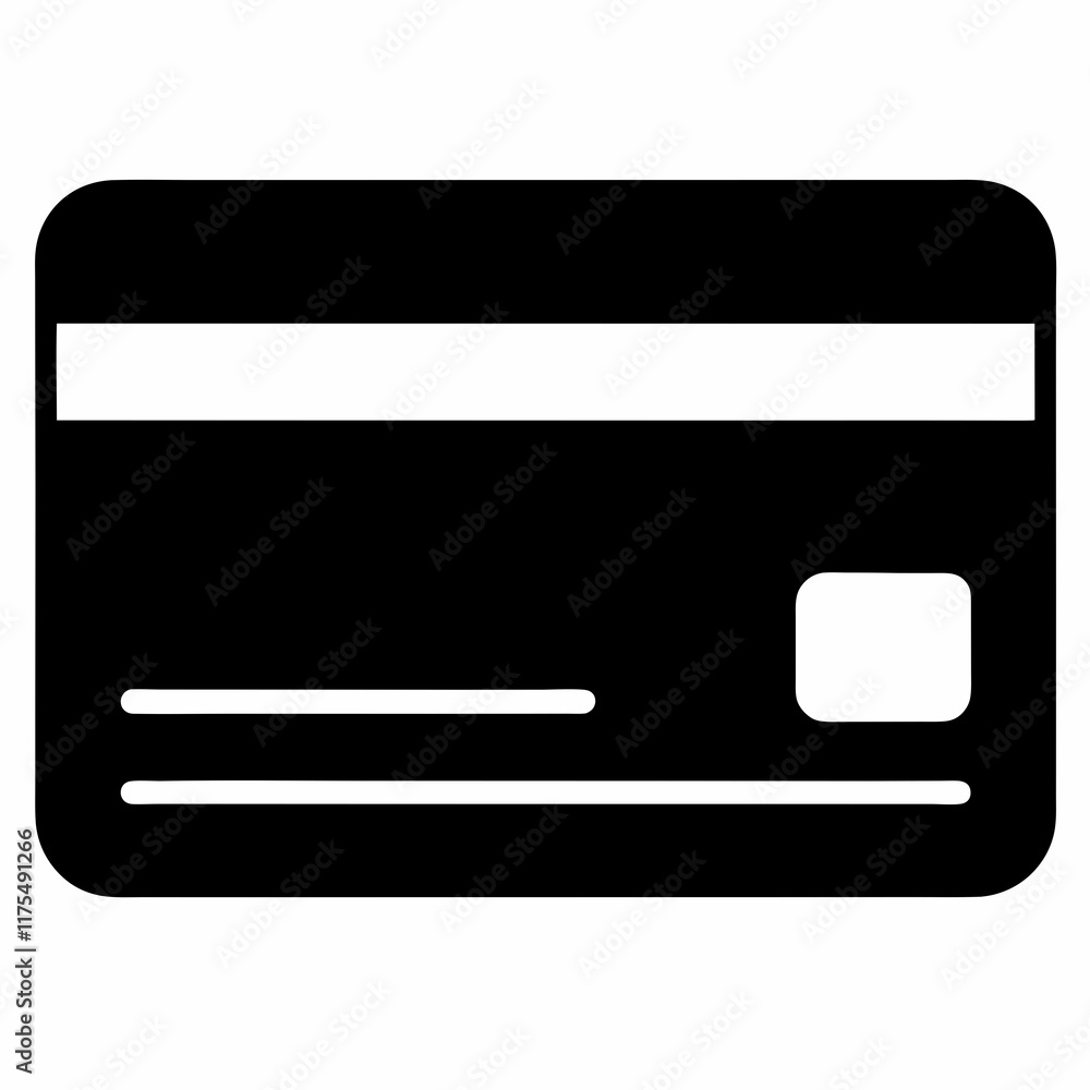 Black Credit Card Silhouette Vector Art Black Credit Card Silhouette Vector Art