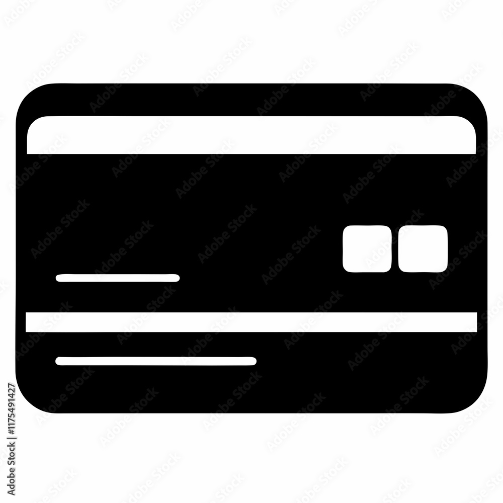Black Credit Card Silhouette Vector Art Black Credit Card Silhouette Vector Art