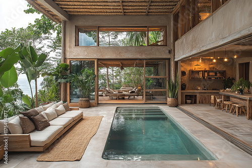 Wallpaper Mural Tropical Modern Home with Pool and Ocean View Torontodigital.ca