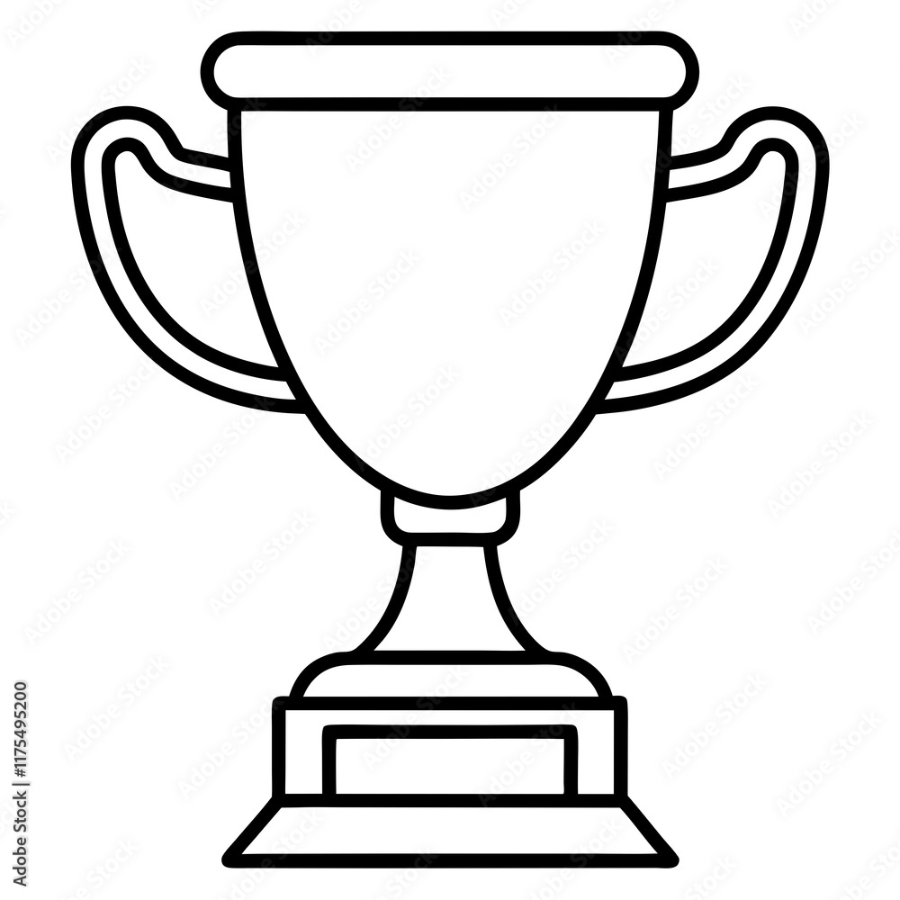 Elegant Line Art Trophy Illustration in Vector Format Elegant Line Art Trophy Illustration in Vector Format