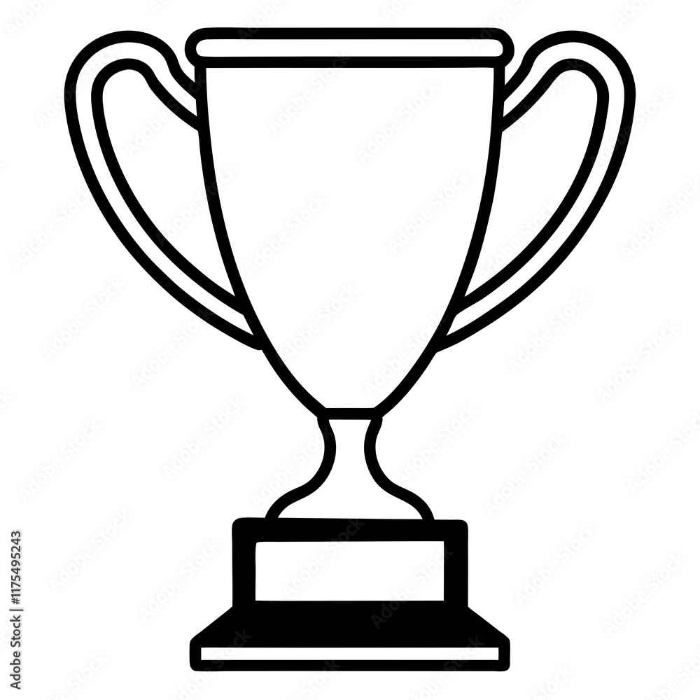 Elegant Line Art Trophy Illustration in Vector Format Elegant Line Art Trophy Illustration in Vector Format