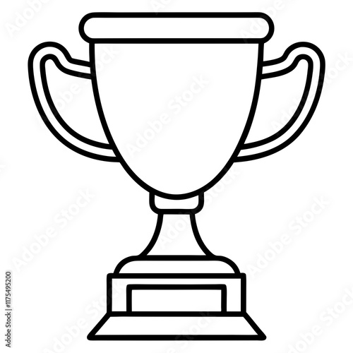 Elegant Line Art Trophy Illustration in Vector Format