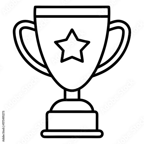 Elegant Line Art Trophy Illustration in Vector Format