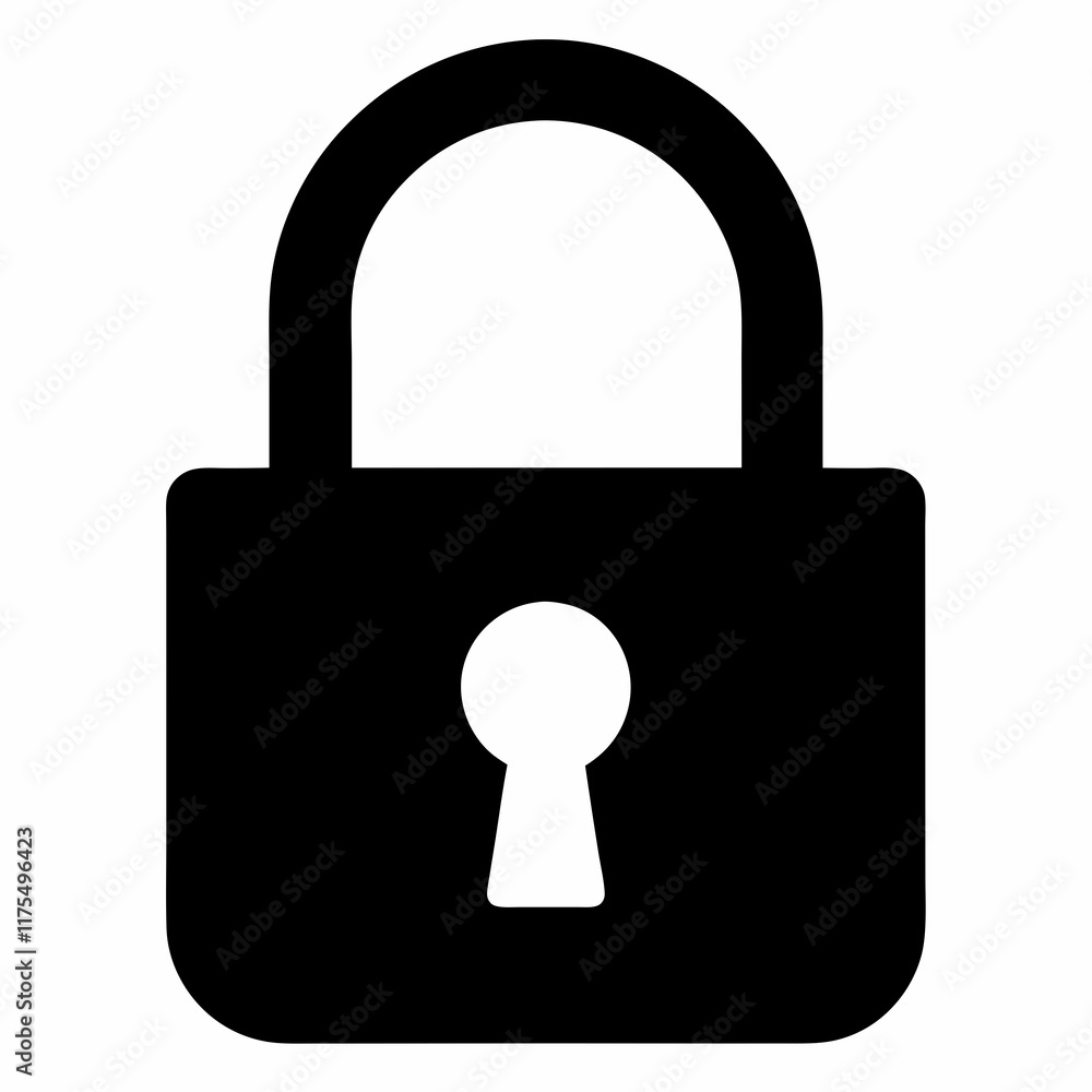 Black Padlock Silhouette Vector Illustration Black Padlock Silhouette Vector Illustration