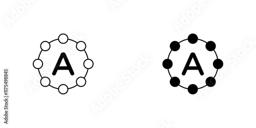 Antioxidant icons. black and white vector set.