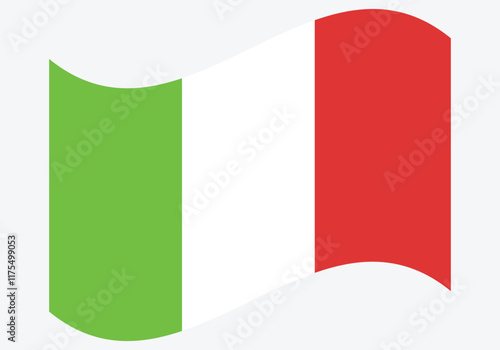 Free Download Waving flag of Italy isolated on white.Italian flag and map theme with Rome landmark background. Abstract geometric retro shapes of red and green color. Italy Vector illustration. - GFXLoad