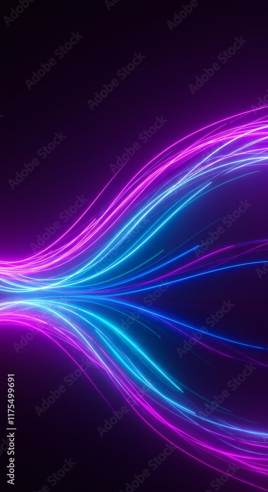 Abstract Neon Light Trails Glowing Purple and Blue Energy Waves Futuristic Background Abstract Neon Light Trails Glowing Purple and Blue Energy Waves Futuristic Background