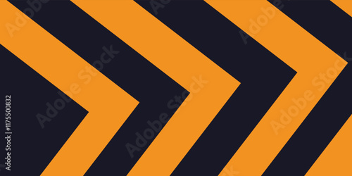 Black abstract wide horizontal banner with arrows and angles. EPS 10