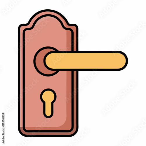 Door Handle Vector Illustration for Home Decor photo