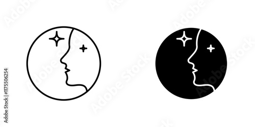 Skincare icons. black and white vector set.