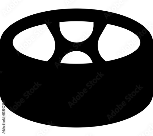 flat drum steelpan black vector icon, solid monochrome Caribbean percussion symbol, tropical music graphic for festival band rhythm cultural entertainment