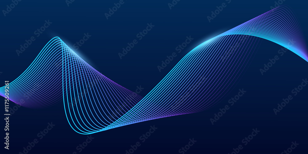 Abstract dark blue background with dynamic wave lines. Futuristic technology concept. Abstract dark blue background with dynamic wave lines. Futuristic technology concept.