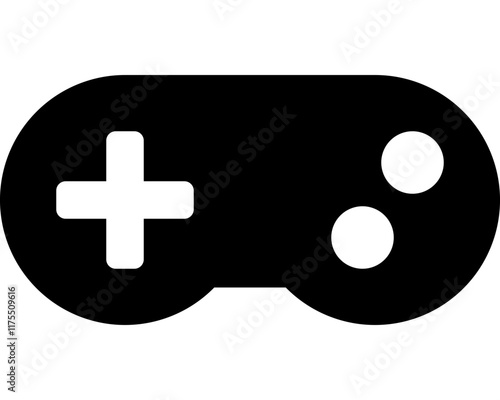 flat gamepad icon black solid gaming controller symbol for entertainment and esports