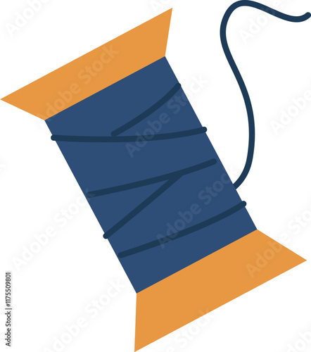 Spool of blue thread vector illustration