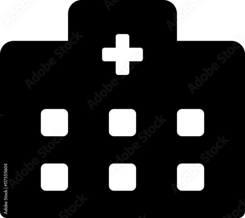 Black and White Hospital Icon photo