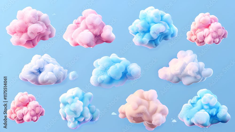 Obraz premium Cotton candy. Sugar clouds