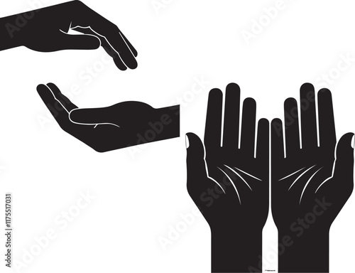 Vector Illustration of Black Hands Holding, Free and High-Quality Design