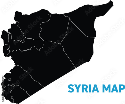 High detailed map of Syria. Outline map of Syria. Asia