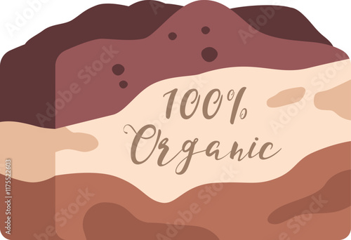 Organic crafted soap bar vector illustration